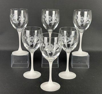 Avon - Wijnglas (6) - Kolibrie - Kristal - Wijnglazen, Antiek en Kunst