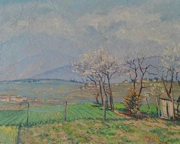 Alfredo DAngelo (1903-1986) - Paesaggio primavera