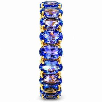 Ring - 14 karaat Geel goud - 5.88ct. tw. Tanzaniet -, Nieuw