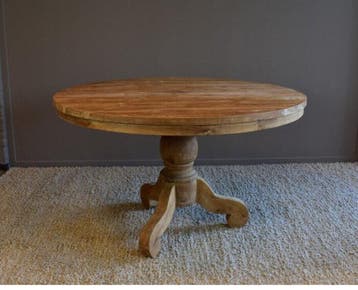 Ronde Eettafel Teakhout met Bolpoot Bali-Ø120 cm, Huis en Inrichting, Tafels | Eettafels, Ophalen of Verzenden, Nieuw