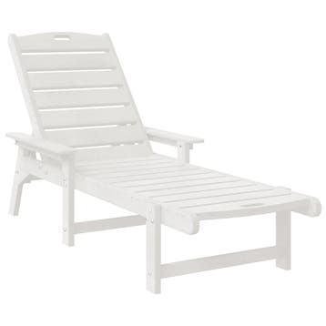 vidaXL Ligstoel 2 pcs Wit 195,5 x 53 x 98,5 cm Polyetheen, Tuin en Terras, Ligbedden, Verzenden, Nieuw