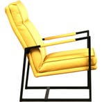 Set van 2 Leren fauteuils Square - Toledo Giallo (geel), Huis en Inrichting, Fauteuils, Nieuw, Ophalen of Verzenden, 50 tot 75 cm
