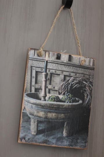 Houten deco bord Olijfbak 20 x 15 cm, Ophalen of Verzenden, Nieuw