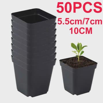 50 Stuks Vierkante Plastic Kweekpotjes voor Zaailingen en Pl, Verzenden, Nieuw