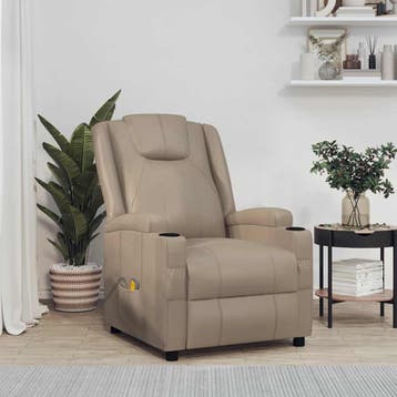 vidaXL Massagestoel kunstleer cappuccinokleurig, Verzenden, Nieuw