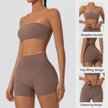Strapless Sportset Dames: 2-delige Yoga Outfit met Crop Top, Verzenden, Nieuw