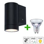 Buitenlamp met sensor Trento + LED spot GU10 Philips CorePro, Verzenden, Minder dan 50 watt, Wandlamp, Nieuw