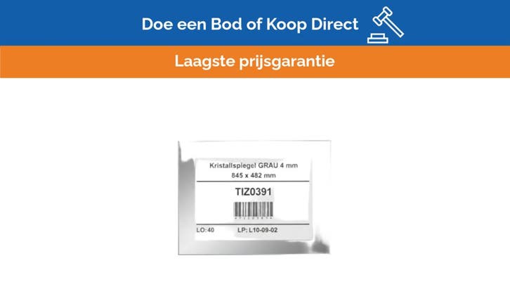 Bieden: Hanse Yachts Kristal Mirror Grey 4mm - 845 x 482 mm, Doe-het-zelf en Verbouw, Sanitair, Overige typen, Nieuw, Ophalen of Verzenden