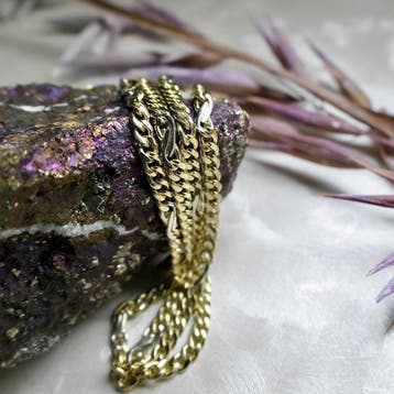 Bicolor gouden gourmetschakel ketting, Ophalen of Verzenden, Gebruikt, Overige kleuren, Goud