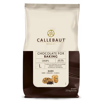Callebaut Bakvaste Chocolade Druppels L Puur 2,5 kg., Verzenden, Nieuw