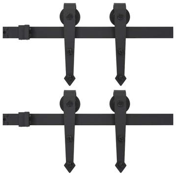 vidaXL Hardwaresets voor schuifdeuren 2 st 200 cm staal, Verzenden, Nieuw