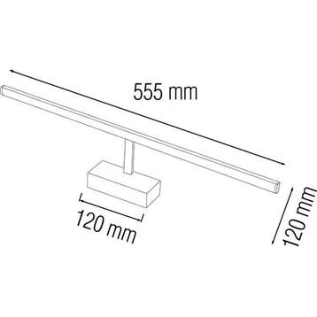 LED Spiegelverlichting - Schilderijverlichting - 12W Chroom, Ophalen of Verzenden, Nieuw, Metaal, Overige fittingen