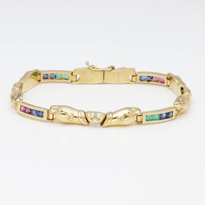 Armband - 18 karaat Geel goud Diamant (Natuurlijk) -, Sieraden, Tassen en Uiterlijk, Armbanden