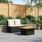 vidaXL 2 Stuk Tuin middelste sofa met uitschuiftafel poly, Verzenden, Nieuw, Rotan, 2 zitplaatsen