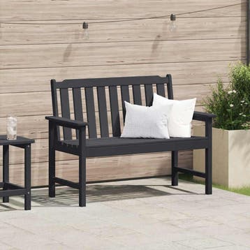vidaXL Tuinbank Zwart 120 x 59 x 88 cm HDPE, Tuin en Terras, Tuinstoelen, Verzenden, Nieuw