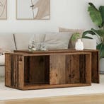 vidaXL Koffietafel Set 2 pcs Oudhout Bewerkt hout, Huis en Inrichting, Tafels | Salontafels, Minder dan 50 cm, Verzenden, Nieuw