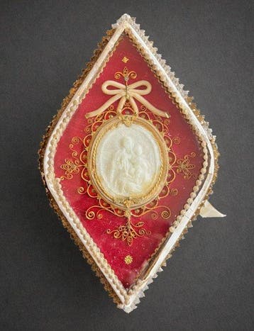 Antiek Reliekhouder - Was - 1800-1850 - Devotionele