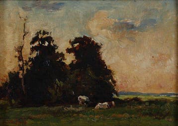 Willem de Zwart (1862-1931) - Landschap met koeien, Antiek en Kunst