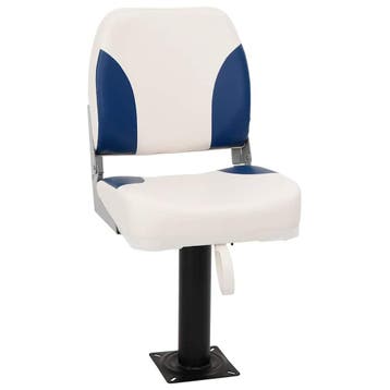 vidaXL Bootstoel 1 set inklapbaar 41x36x48 cm blauw en wit, Verzenden, Nieuw