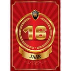 Luxe 16 jaar verjaardag poster - 16 jaar versiering, Hobby en Vrije tijd, Feestartikelen, Ophalen of Verzenden, Nieuw