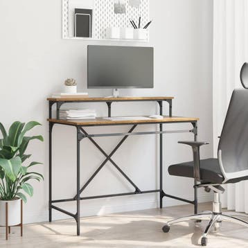 vidaXL Bureau Oud Hout 100 x 50 x 90 cm Bewerkt hout, Verzenden, Nieuw