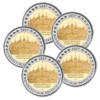 Duitsland 2 Euro Set Mecklenburg-Vorpommern 2007, Verzenden