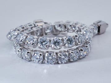 Zonder minimumprijs - Armband - 14 karaat Witgoud - 9.03ct., Nieuw