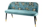 Design bank PRET-A-PORTER turquoise fluwelen bloemmotief en, Ophalen of Verzenden, Nieuw
