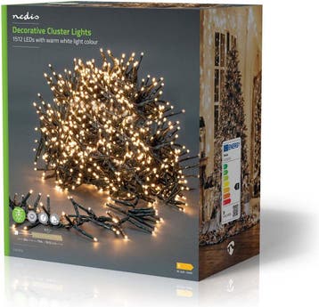 Nedis Kerstverlichting - Cluster - 1512 LEDs - Warm Wit - 1, Verzenden, Zo goed als nieuw