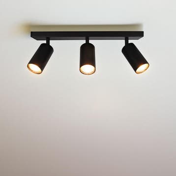 LED opbouw plafond spot | 3-Lichts | zwart, Ophalen of Verzenden, Nieuw, Metaal, Plafondspot of Wandspot