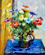 Max Agostini (1914-1997) - Bouquet de fleurs, Antiek en Kunst, Kunst | Schilderijen | Klassiek