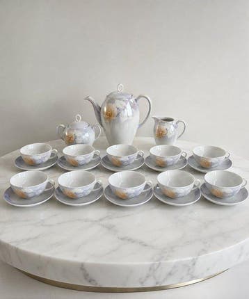 Victoria China - Koffieservies (23) - Zacht porcelein - Art, Antiek en Kunst