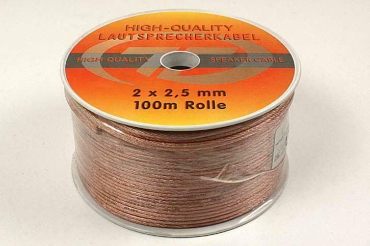 Speakerkabel 4.0mm 50 Meter op Rol Nu €44,95, Audio, Tv en Foto, Audiokabels en Televisiekabels, 10 meter of meer, Luidsprekerkabel
