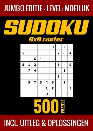 9789403729480 Sudoku Moeilijk - Jumbo Editie - 500 Puzzel..., Boeken, Verzenden, Nieuw, Puzzelboek Shop