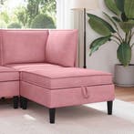 vidaXL Sofa Kruk met Opslag Roze Fluweel, Verzenden, Nieuw, Stof, Minder dan 150 cm