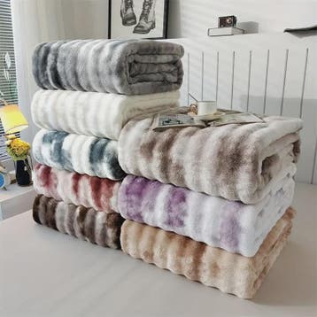 Luxe Imitatie Konijnenbont Plaid: Zacht, Dik & Warm voor Elk, Verzenden, Nieuw