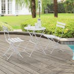 Bistroset Caprile metaal tuintafel met 2 tuinstoelen wit, Tuin en Terras, Tuinsets en Loungesets, Verzenden, Nieuw