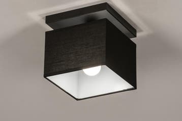 Rietveld Plafondlampen - Zwart - Stof, Metaal, Verzenden, Nieuw