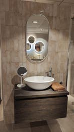 Badmeubel 80cm met waskom, kraan en spiegel - 0033, Ophalen, Nieuw, 50 tot 100 cm, Wastafelkast