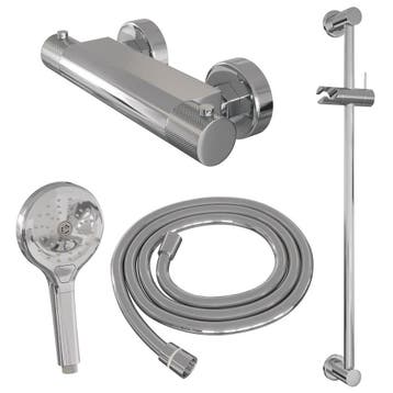 Brauer Chrome Carving Glijstangset met Thermostaatkraan -, Ophalen of Verzenden, Nieuw