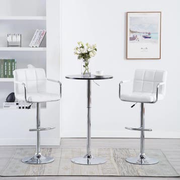 vidaXL Barstoelen 2 st kunstleer wit, Verzenden, Nieuw