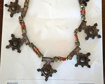 Berberketting - Zilver, Koraal - Marokko