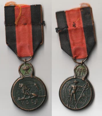 Franzoesisch-belgische Medaille Yser-kaempfer 1914-1918, Verzenden