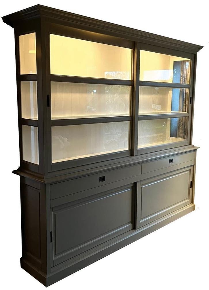 Buffetkast taupe Putten 240 x 220cm led verlichting |, Huis en Inrichting, Kasten | Buffetkasten, Ophalen of Verzenden