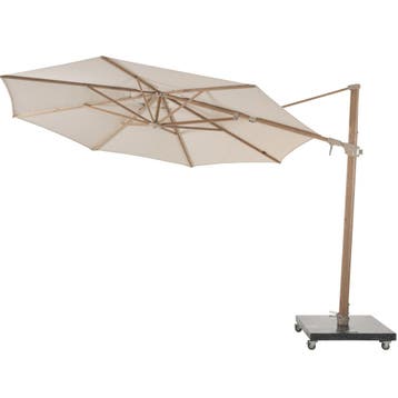 Siesta premium zweefparasol 350 cmØ houtlook frame sand 4, Ophalen of Verzenden, Nieuw