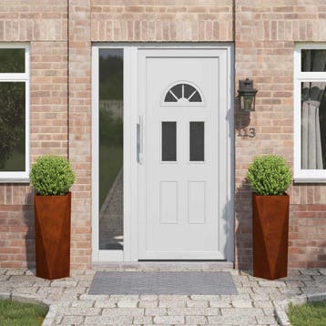 vidaXL Plantenbak 2 st Roestig 30 x 30 x 75 cm weervast, Verzenden, Minder dan 60 cm, Nieuw, Metaal
