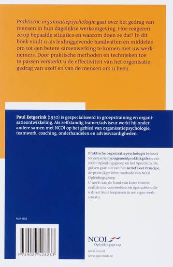 Praktische organisatiepsychologie / NCOI serie - P., Verzenden, Zo goed als nieuw, P. Eetgerink