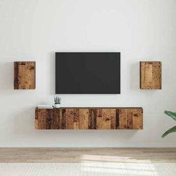 vidaXL TV Wandkast 2 pcs Oud Hout 30 x 31 x 40 cm Bewerkt, Huis en Inrichting, Kasten | Televisiemeubels, Minder dan 50 cm, Verzenden
