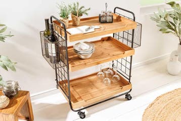 Massief houten serveerwagen SEVEN SEAS 80cm natuurlijke, Ophalen of Verzenden, Nieuw