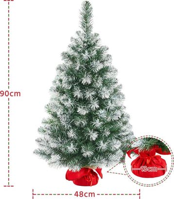 2dekans | Yaheetech Kunstkerstboom - 90 cm - Sneeuweffect -, Diversen, Ophalen of Verzenden, Zo goed als nieuw